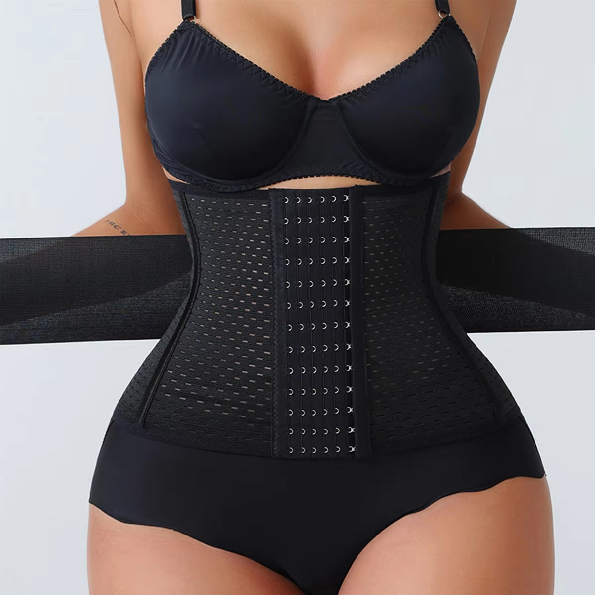 New Adjustable Waist Trainer for Women Double Belts Neoprene Corset with Zipper Workout Cincher for Tummy Control & Back Support